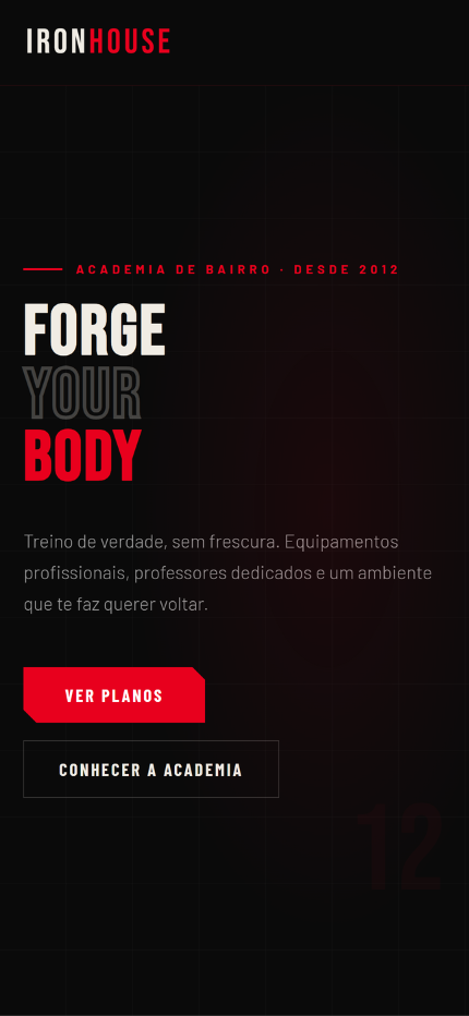 Projeto para academia no celular