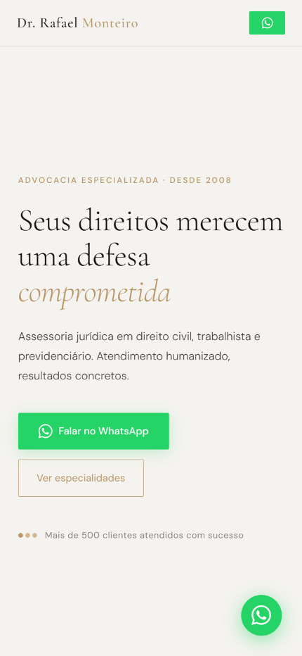Projeto para advogado no celular